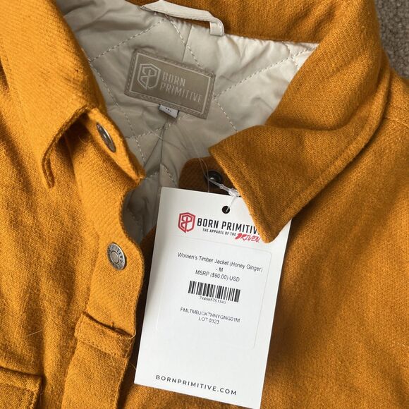 Born Primitive Timber Jacket Women Medium Honey Ginger Insulated Quilted Shacket - Picture 3 of 8